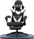 Computer Chair with Footrest High Back Ergonomic Gaming Chair Reclining Gaming Chair with Linkage Armrests for Adults