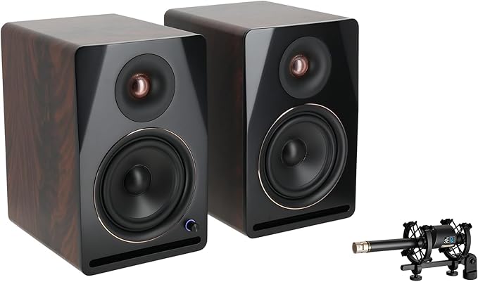 Audiosavings Se Electronics RN17 Recording Studio Microphone w/Changeable Capsule 200 Ohm Cardioid APM6D V2 6.5 in Active Studio Monitor 400-Watt Peak 100-Watt RMS Bluetooth 5.3 2-Items