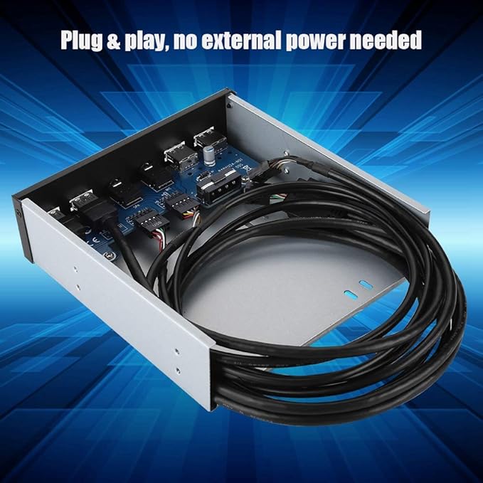 5.25 Inch Front Panel USB Hub with 2 x USB 3.0 Ports &amp 2 x USB 2.0 Ports &amp 1 x HD Audio Port 19 Pin Extension Front Panel Card Reader Support WinXP/2003/VISTA/2008/Windows