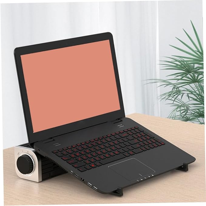 USB Laptop Cooler Adjustable Cooling Fan with Holder for Heat Dissipation Compact Black Desktop Radiator with USB Power for Laptops Tablets and Phones