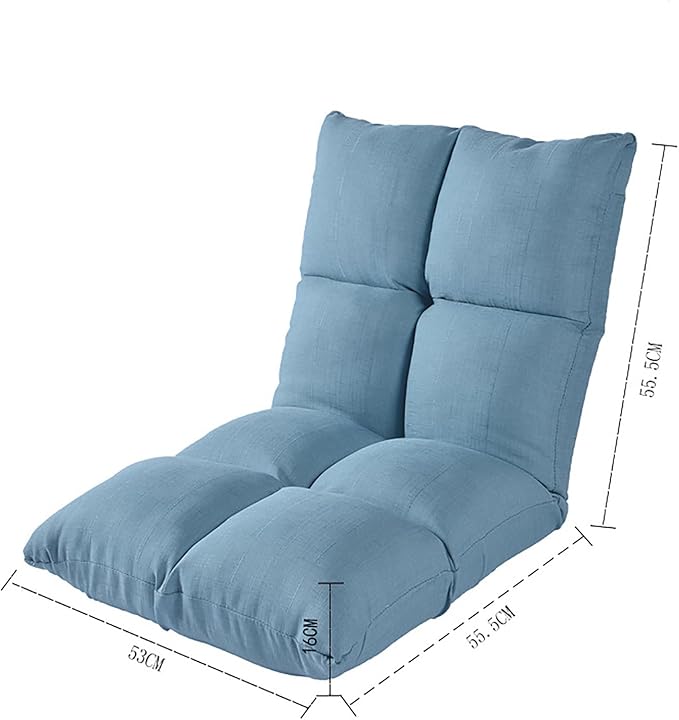 NaKeah Folding Floor Chair 6-Position Cushioned Adjustable Floor Lazy Sofa Chair for Adults Ideal for Reading Gaming MeditatingE