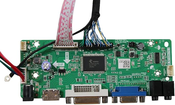 VGA DVI Audio LVDs Controller Board for 42 inch 1920x1080 LC420EUN-SDF1 IPS 51pins WLED LCD Large Screenwith 24V to 12V DC Power Converter Board