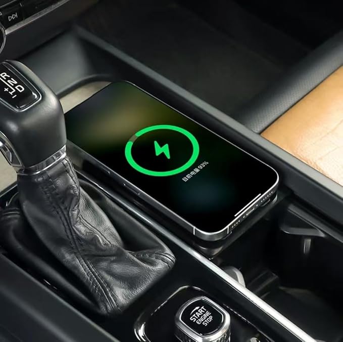 USB Hub Wireless Charger for Volvo xc60 xc90 s90 v90 s60 v60 Retractable Hub Docking Station with Fast Charging Cable Multi Port Accessories Docking Station of Center Console (tuozhanwu-A)