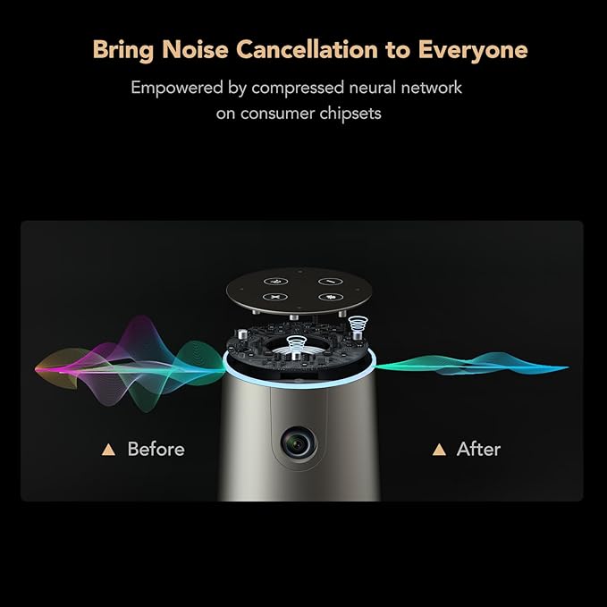 NUROUM C46 4K Video Conference Webcam with Mic 8MP CMOS/AI Auto-Framing/5x Zoom Conference Room Camera with Noise Cancelling Microphone&ampSpeaker 16ft Voice Pickup for PC/Laptop Zoom/Teams