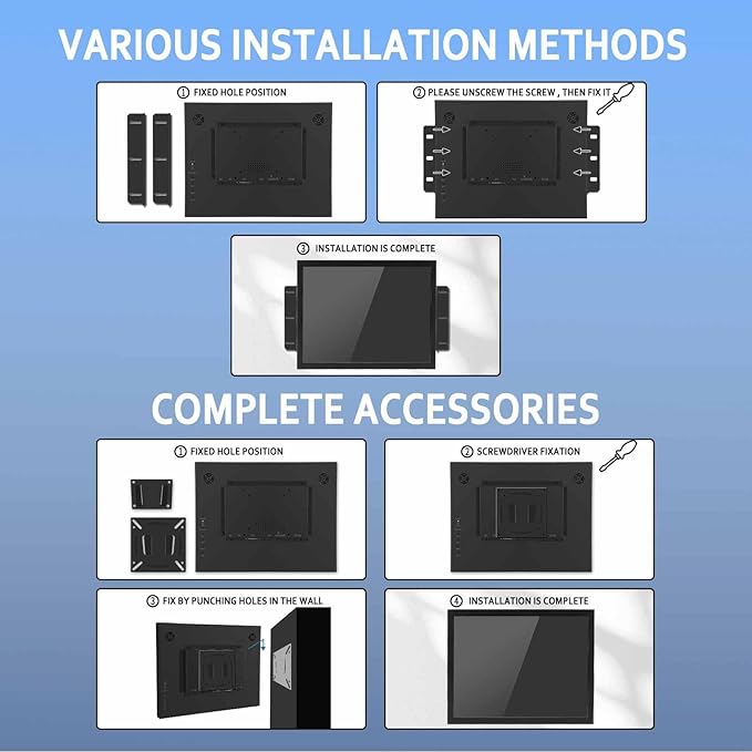VSDISPLAY Portable Industrial Monitor with Dual Speaker15 Inch 1024x768 4:3 IPS LCD Touchscreen and VGA DVI Video InputMetal Shell with Bracket