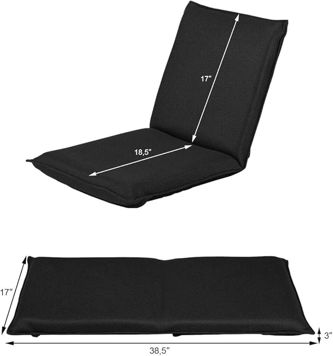 S AFSTAR Adjustable Floor Chair Set of 2 Cushioned Lounger Recliner with 6-Position Comfortable Back Support &amp Thick Padded Lazy Sofa Floor Gaming Chair Floor Seat for Gaming Reading Meditation