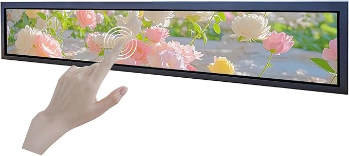 VSDISPLAY 24 Inch Touch Screen 1920x360 IPS Monitor Android 11 Stretched Bar LCD Auto Copy Autoplay as Extra Advertising DisplaySupports USB/SD Input