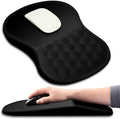 Hokafenle Ergonomic Mouse Pad Wrist Support with Massage Design Wrist Rest Pain Relief Mousepad with Memory Foam&ampNon-Slip PU Base Mouse Pads for Wireless Mouse &amp Desk (12x8 inchBlack)