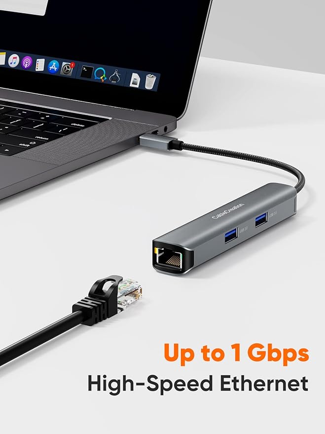 USB C Hub Multiport Adapter CableCreation 5-in-1 USB C Adapter Aluminum Shell with 4K HDMI 1Gbps Ethernet 3 USB 3.0 Ports for MacBook Pro/Air 2020/2019 iPad Pro 2020 Surface Go XPS