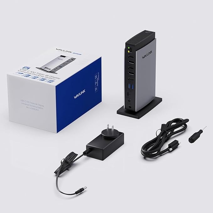 WAVLINK USB C DisplayLink Docking Station with 3 HDMI 4K60HzDisplaylink Triple Display Docking Station for MacBook M1/M2/M3/Windows5 USB Ports2DPEthernet PortAudio/MicSD/TF（No Charging Ports）