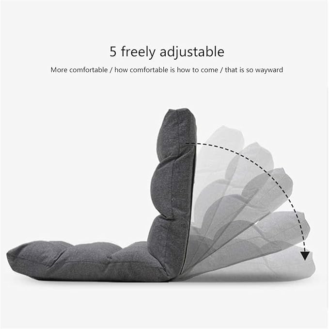 ELEFOCUS Folding Sofa Chair Folding Floor Chair 5 Speed Adjustment Bed Cushion Chair with Backrest for Balcony Bedroom(Brown)