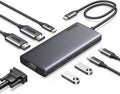 UGREEN 8 in 1 USB C 4K Docking Station Dual Monitor Triple Display USB C Hub with 2 HDMI VGA 2 USB A&ampC 3.2 Ports 100W PD Compatible for MacBook Dell HP Lenovo Surface etc