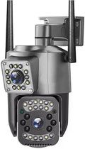 8MP 4K WiFi IP Camera Dual Lens PTZ 4G SIM Card Outdoor Webcam Alarm 10X Zoom Smart Home CCTV Security Protection Monitor Cam(EU Plug4G Camera ADD 128G)