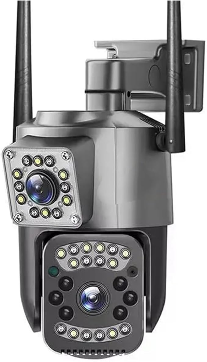 8MP 4K WiFi IP Camera Dual Lens PTZ 4G SIM Card Outdoor Webcam Alarm 10X Zoom Smart Home CCTV Security Protection Monitor Cam(EU Plug4G Camera ADD 128G)