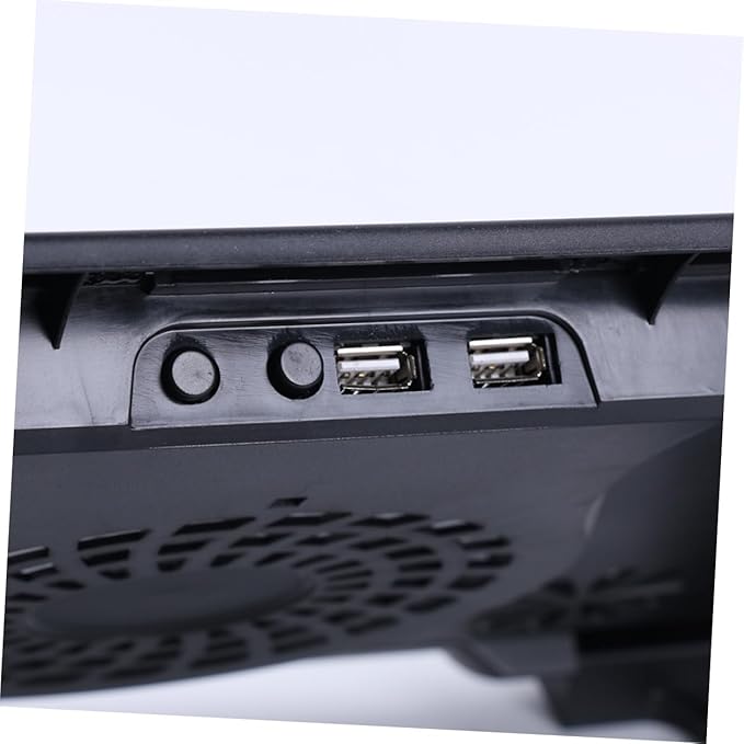 USB Laptop Cooling Stand 5-Fan Cooler Adjustable Angle Base with Anti-Skid Heatsink for Notebooks Black
