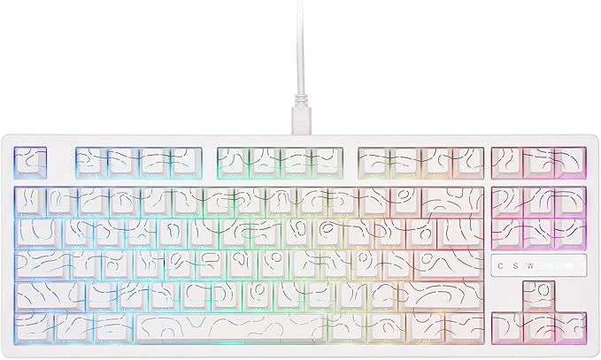 MechLands VTER ATO87 HE Magnetic Gaming Keyboard with Adjustable Actuation Hall Effect Keyboard with 0.125ms Latency 8K Polling Rate 87-Key Hot-Swappable RGB Customizable Keys (White)