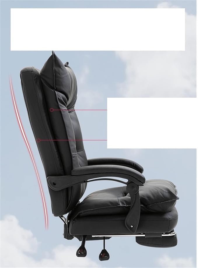 Ergonomic PU Leather Office Chair with Breathable Mesh Back Adjustable Tilt Swivel Computer Gaming Chair