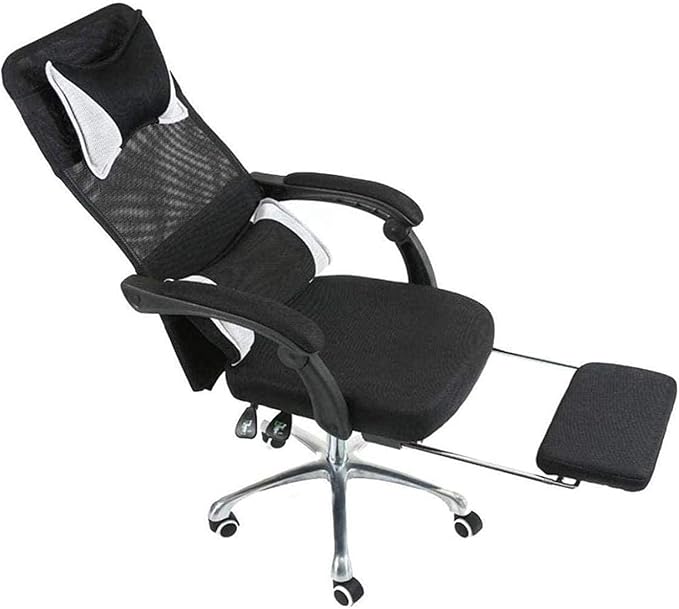 Office Chair Gaming Chair Boss Chair Steel Frame High Back Mesh Swivel Chair with Footrest Recliner Computer Chair Waist Support Seat Chair (Color : F) Needed