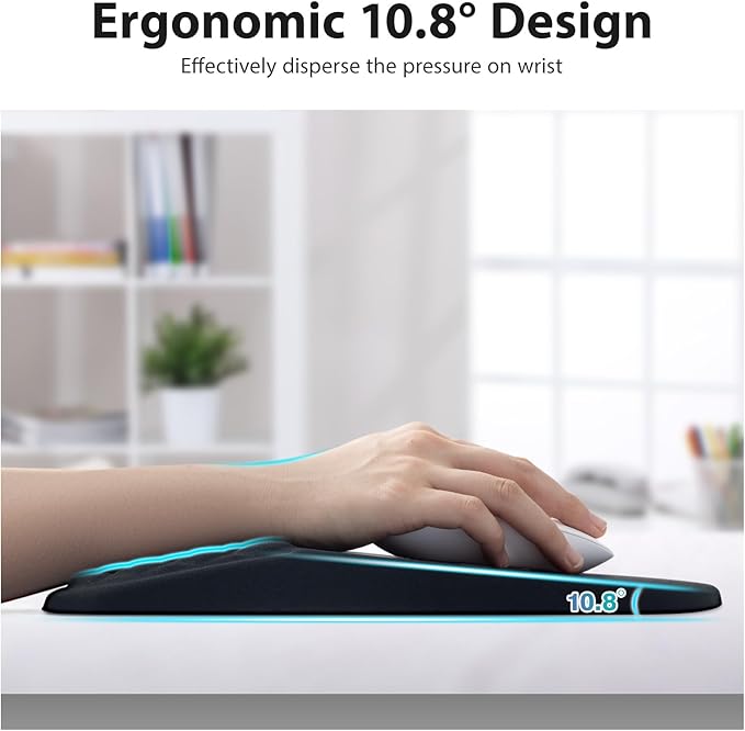 3 in 1 Ergonomic Wrist Rest for Keyeboard and Mouse Non-Slip Desk Mouse Pad with Wrist Support Keyboard Wrist Rest and Mouse Pad Set Massage Design (Black)
