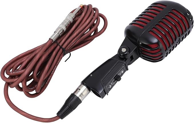 Sanpyl Dynamic Microphone Angle Adjustable Noise Reduction Shockproof Mic for Stage Performance KTV (Black)