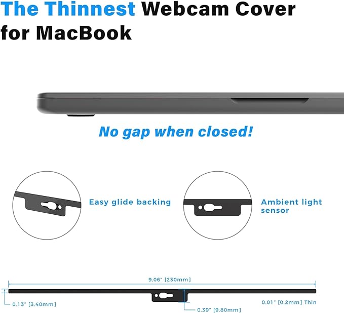 Laptop Webcam Cover Slide - Magnetic Privacy Slider &amp Webcam Privacy Cover - Ultra-Thin Design &amp Camera Blockers - Sleek Steel Construction