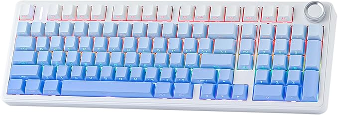MechLands Aula F99 PRO 96% Mechanical Gaming Keyboard BT5.0/USB-C/2.4GHz Wireless Hot Swappable Gasket Custom Keyboard with 8000mAH Battery Rotary Knob RGB Backlit for Win/Mac (Blue)