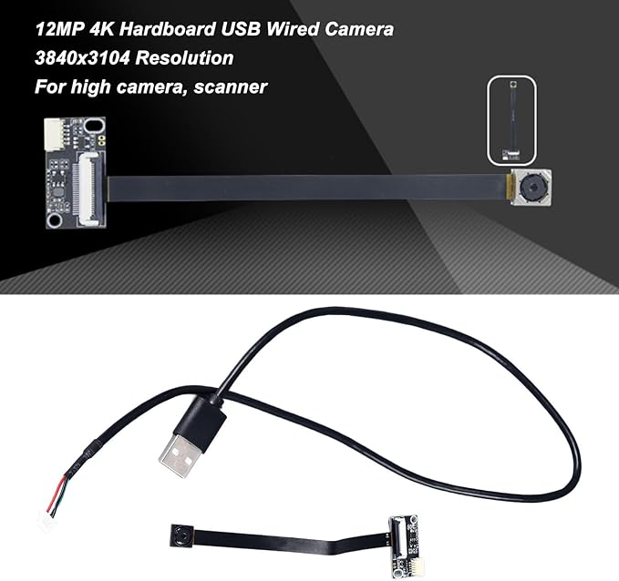 12MP Camera Module IMX258 Chip High Resolution 3840x3104 MJPEG Format 15FPS Frame Rate 80 Degree Fixed Focus USB Wired Camera for Document Scanning and Facial Recognition