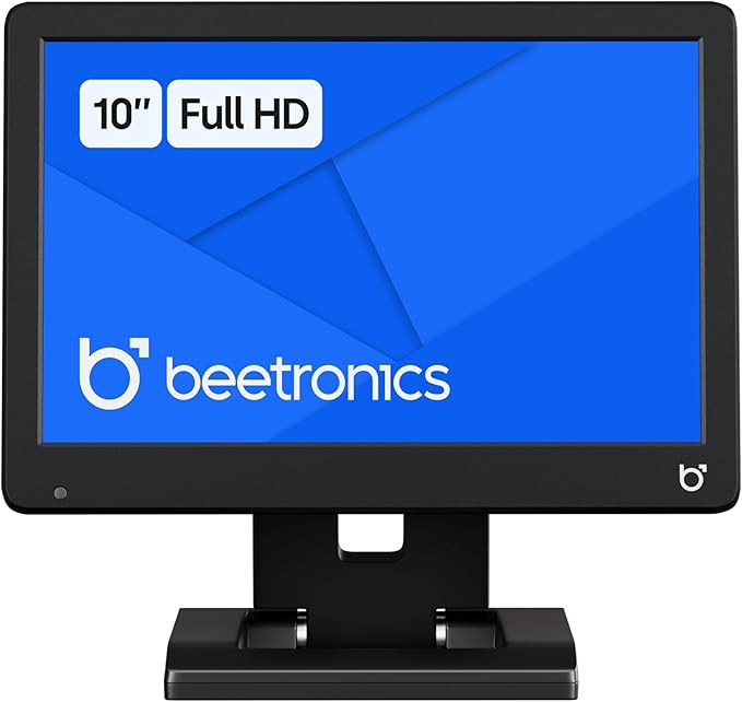 Beetronics 10 Inch Professional Monitor – Full HD 1080p IPS Display | High-Performance Durable Plastic Housing | HDMI VGA BNC RCA Inputs | Matte Screen 24/7 Operation Wide Viewing Angles | 10HD7
