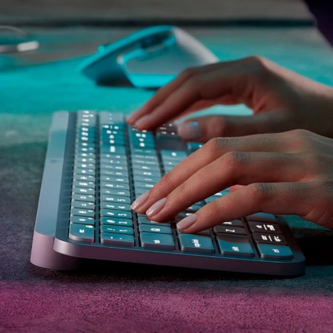Logitech MX Keys S Wireless Keyboard Low Profile Fluid Precise Quiet Typing Programmable Keys Backlighting Bluetooth USB C Rechargeable for Windows PC Linux Chrome Mac - Pale Grey