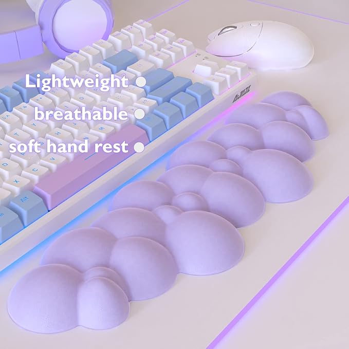 Gaming Keyboard Wrist Rest PadMemory Foam Palm Rest Ergonomic Hand RestWrist for Computer KeyboardLaptopMacLightweight Easy Typing Pain Relief-Purple