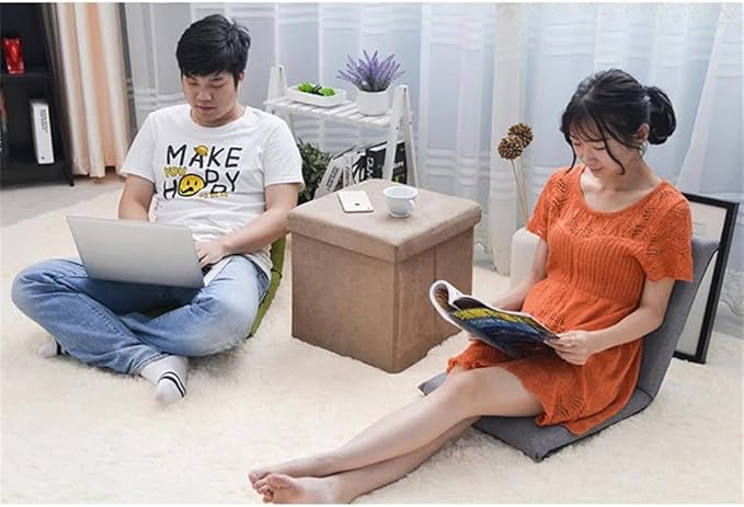 GarveeHome Adjustable Floor Chair 6-Position Folding Padded Gaming Sofa Chair Cushioned Back Support Lazy Sofa for Reading Meditation Games