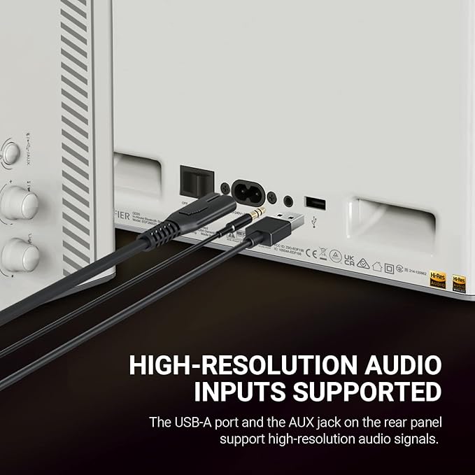 Edifier QD35 Tabletop Bluetooth Speakers Hi-Res Audio &amp Hi-Resolution Sound Wireless Certified Computer Loudspeaker 35W GaN Ultra-Fast Charging Splendid Light Effects Home Speaker for Phone Wh