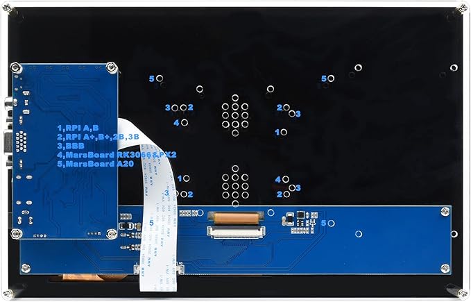 waveshare 10.1inch Capacitive Touch Screen LCD with Case Compatible with Raspberry Raspberry Pi 5/4B/3B/Zero/Zero W/Zero 2W/Pico/Pico W/Pico WH 1024×600 Resolution HDMI Supports Jetson Nano/Windows