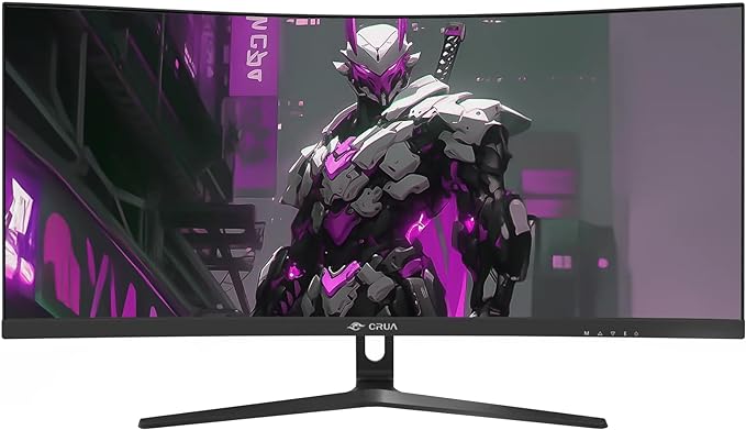 CRUA 30 Curved Gaming Monitor 165Hz/200Hz Computer Monitor FHD(2560 * 1080P) 1500R VA Screen 120% sRGB PC Monitors Support AMD FreeSync Wall Mount Install(HDMI DP)- Black