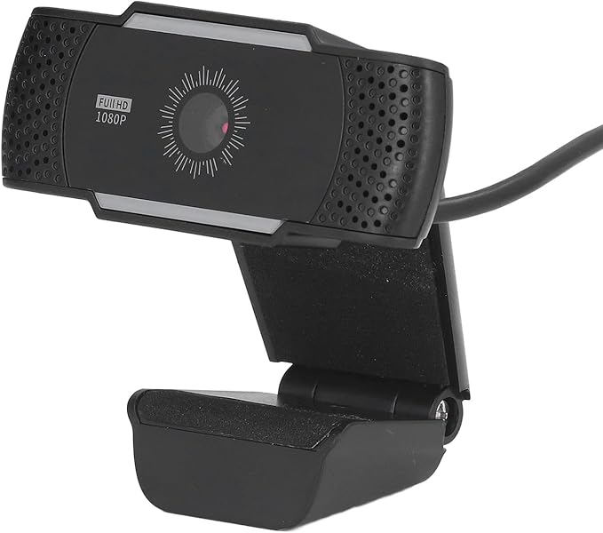 Computer Camera 1080P Full HD USB Webcam with Automatic Noise Reduction Rotatable Microphone for Office Skype Zoom FaceTime PC Laptops and Tablets