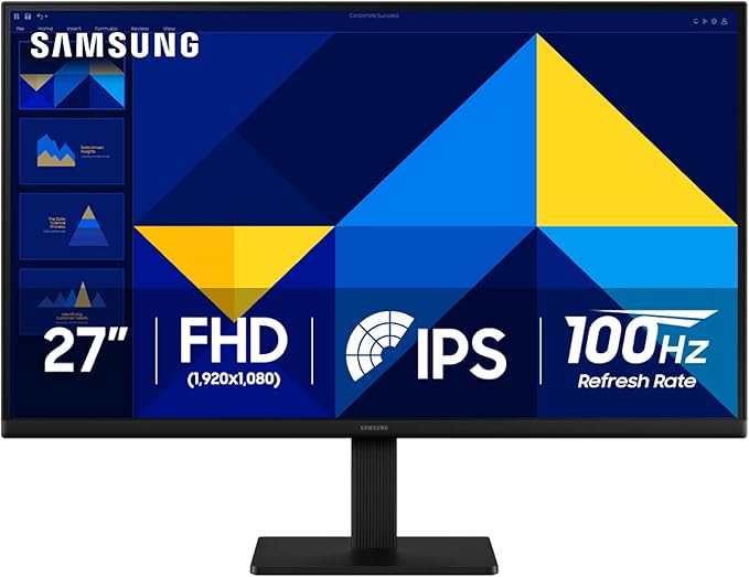 Samsung 27 (S30GD) Essential Monitor with IPS Panel and Tilt Only Stand 100Hz Refresh Rate Ergonomic Design Advanced Eye Care Game Mode LS27D304GANXZA