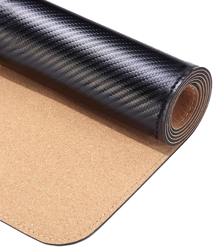 Ultra Thin Gaming Desk Pad Mat Carbon Fiber Texture Large Mouse Pad for Home Office Protection and Decor Double Sided(B31.5x15.8)