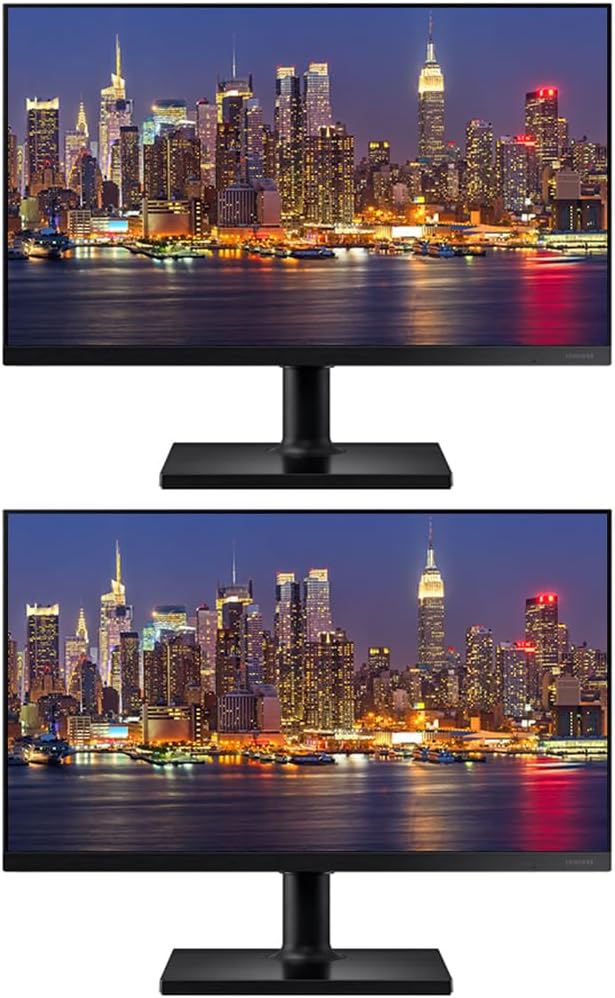 Samsung T45F 22-inch 1080P FHD Borderless IPS LCD Professional Monitor 2-Pack Bundle with FreeSync DisplayPort HDMI USB Hub (F22T454FQN)