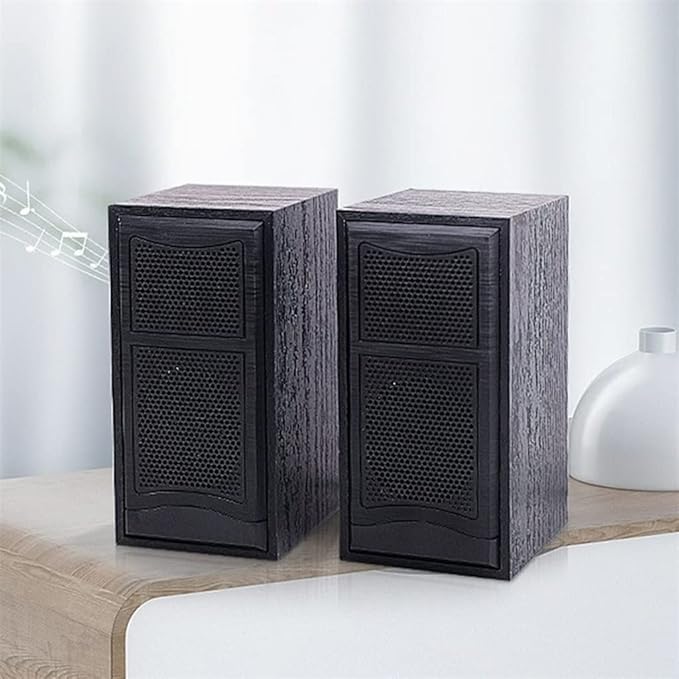 Computer Stereo Wooden Computer Speakers Natural Wood Enclosure Desktop Speaker USB Powered Laptop Speaker Wood Multimedia Loudspeakers (Color : Brown) (Brown)