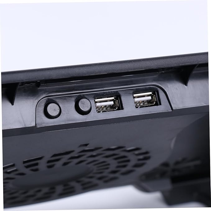 USB Laptop Cooling Pad Adjustable Height Fans -Skid Design and Dual USB Ports Multi-Angle Notebook Cooler Stand for Heat Dissipation Black