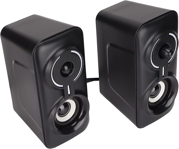 USB Speaker Desktop Computer Wired Speaker Game RGB Luminous Subwoofer Box Speaker for Laptops Video Cameras Monitors and TVs