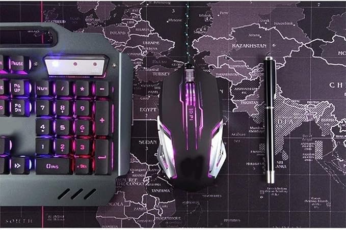 LED Backlit Mechanical Feel Business Office Keyboar Backlit Gaming Mouse Gaming Keyboard and Mouse Set for Windows &amp Mac PC Gamers (Color : Black)