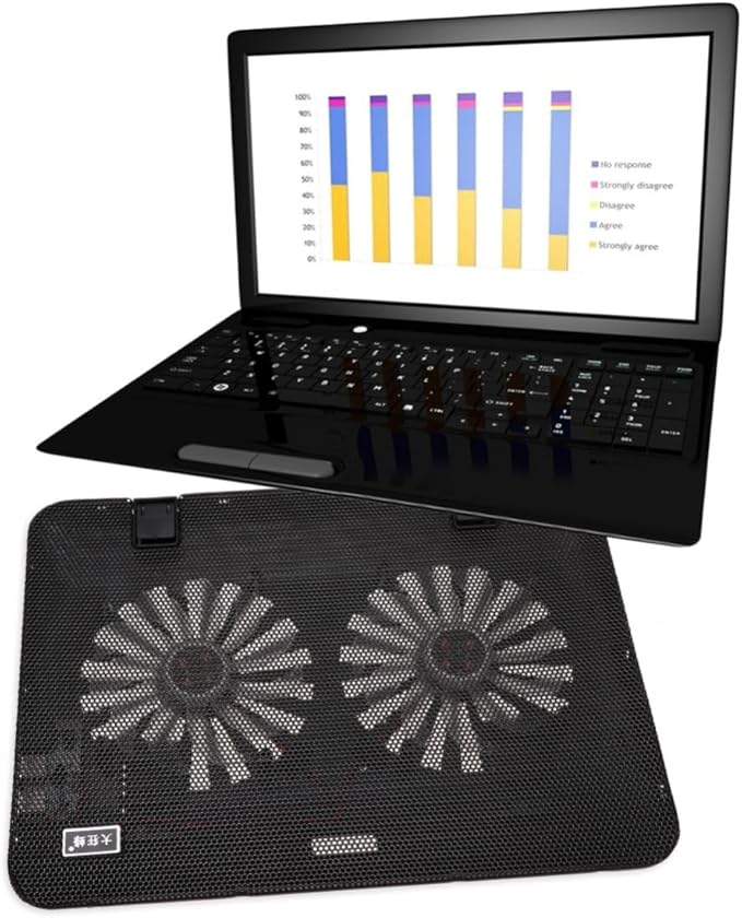 BESPORTBLE 6-inch Heat Dissipation Laptop Stand with Adjustable Fan Speed Notebook Cooling Support Holder for Gaming and Office Use Black Cooling Pad