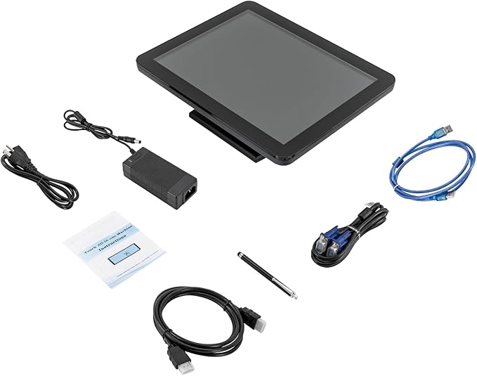 Touchscreen POS Cash Register Till System15'' POS-Touch-Screen-Monitor with Ten-Point Touch ModeAll-in-One Smart Touchscreen Monitors with 1 USB Port/Power Port/VGA Port/Headphone Port/HDMI Port
