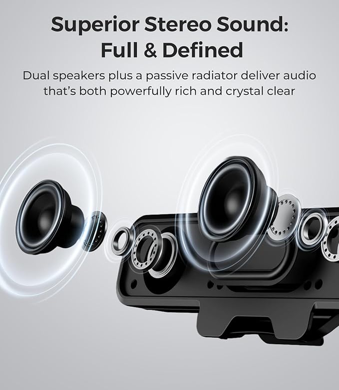 USB Computer Speakers with Detachable Microphone Plug and Play Desktop Speaker with Monitor Clip Stereo Sound &amp Bass Suitable for PC PS5 Switch 2 and Laptop
