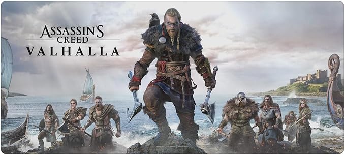 Head Case Designs Officially Licensed Assassin's Creed Male Eivor Key Art Valhalla Graphics 37.4 x 15.75 x 0.16 inches (900 x 400 mm) - XL Gaming Office Desk PC Keyboard Mouse Mat Pad