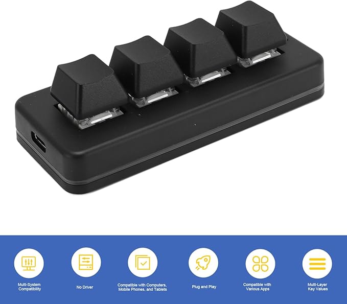 USB Macro Mechanical Gaming Keyboard Dual Mode Wired RGB Backlit Keyboard Compact Layout with Blue Switch and Multifunctional S Key for Computer Tablet Phone