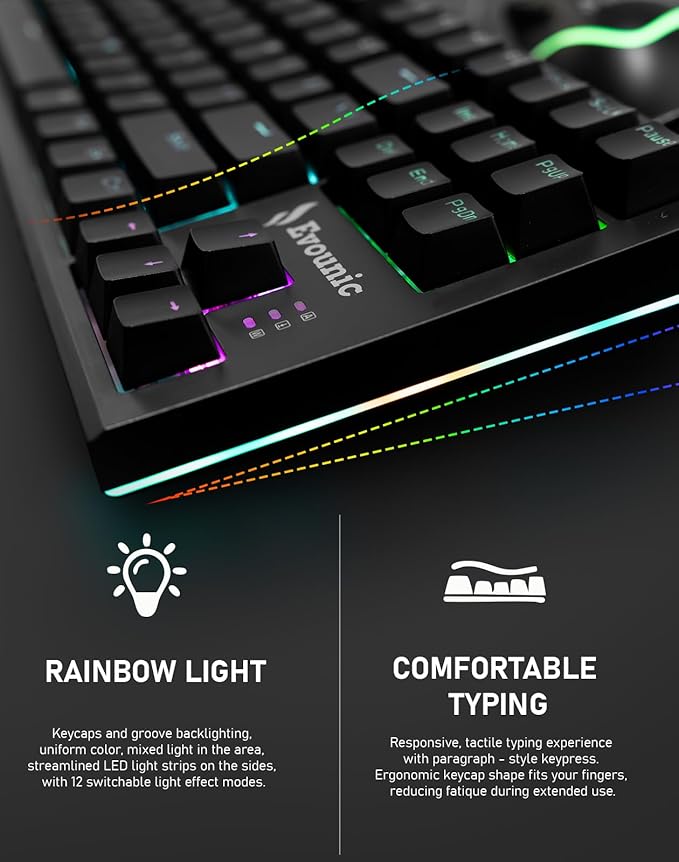 RGB Mechanical Gaming Keyboard 87 Keys TKL Design Backlit with Multiple Light Modes USB Wired Fast Response Time for PC Laptop Gaming Console