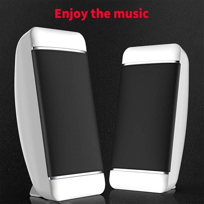 Computer Speakers Mini Speaker with USB Powered 3.5 mm AUX-in Portable Speaker for Computer Laptop Notebook Desktop (Color : White)