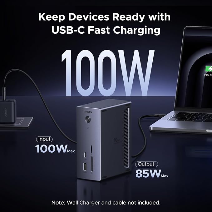 UGREEN Revodok NVMe Docking Station 10-in-1 USB-C Hub 4K@60Hz HDMI M.2 NVMe SSD Enclosure 10Gbps USB-C/A 100W PD Charging Gigabit Ethernet SD/TF for MacBook M5 Mac mini M4 Windows Laptop